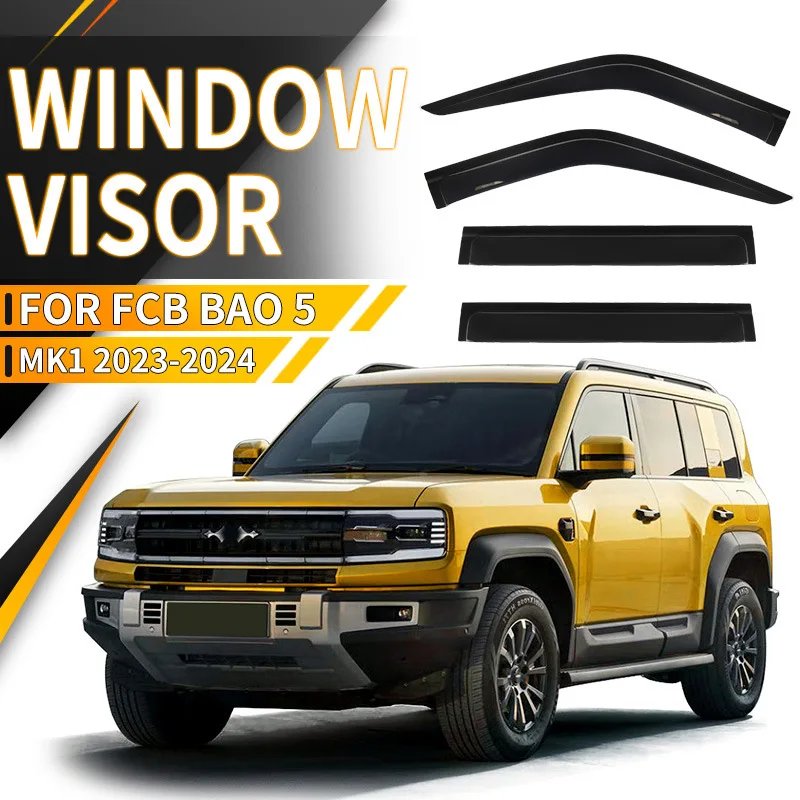 4pc Black Car Window Rain Guards for BAO 5 2023+