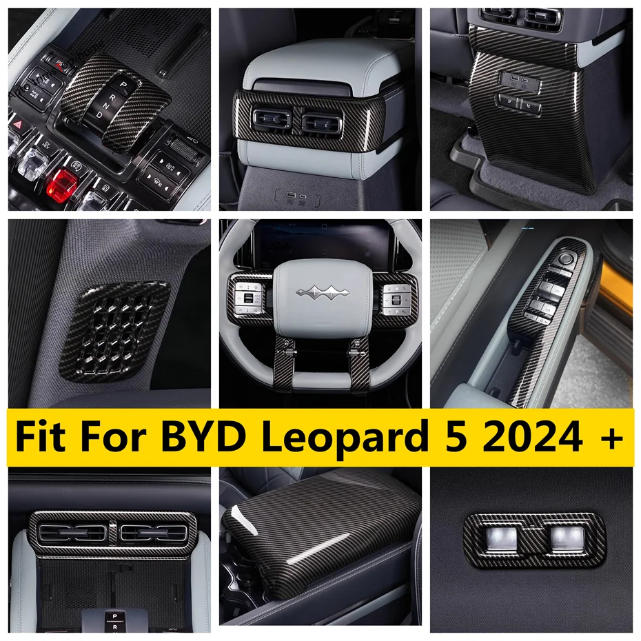5D Carbon Fiber-Look Steering Wheel Bottom Frame Trim Review — BYD Leopard5 (2024–2025)