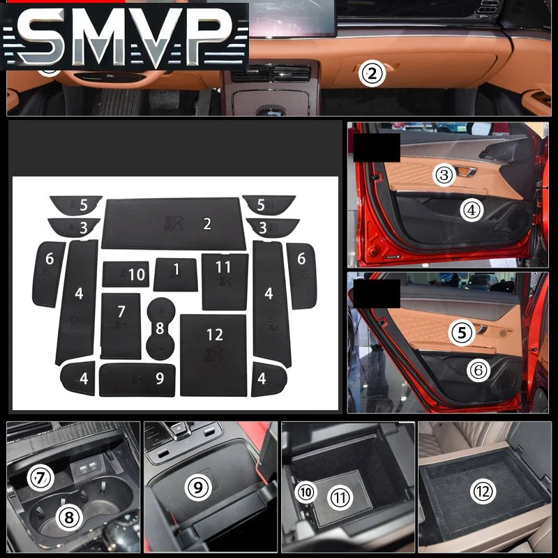 BYD Han DMI 2021-22 PU Leather Interior Door & Armrest Mats