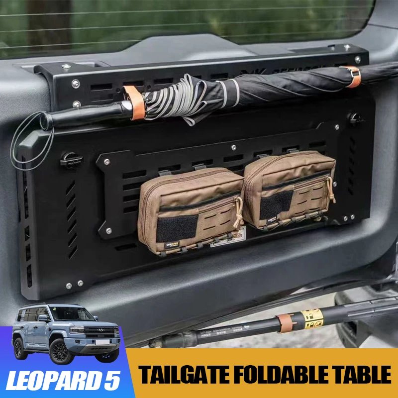 BYD Leopard 5 Tailgate Foldable Table Review — Folding Worktop with Built-In Storage Shelf for Off-Road Mods