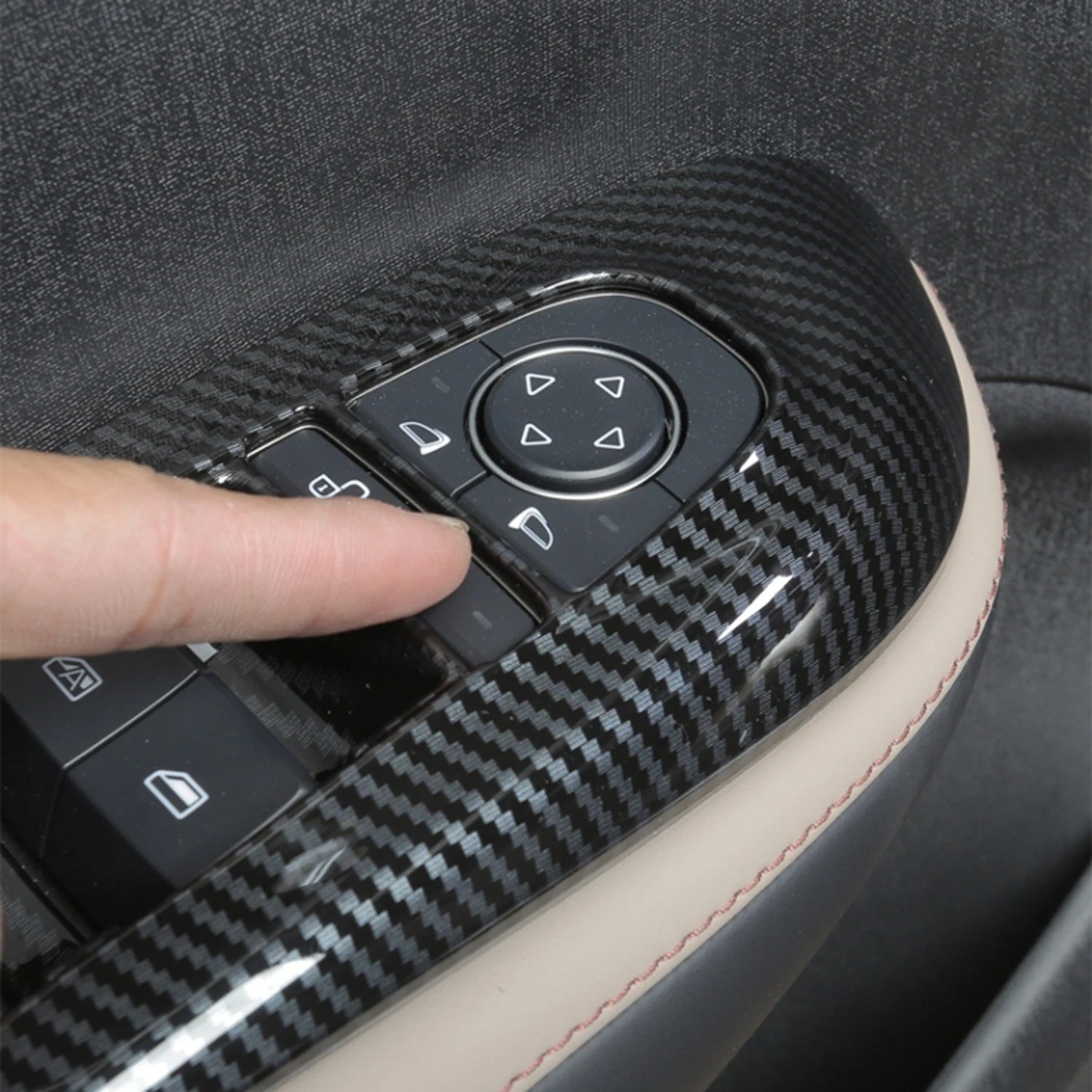 BYD Seal 2022-2025 Carbon Fiber Window Switch Covers (4)