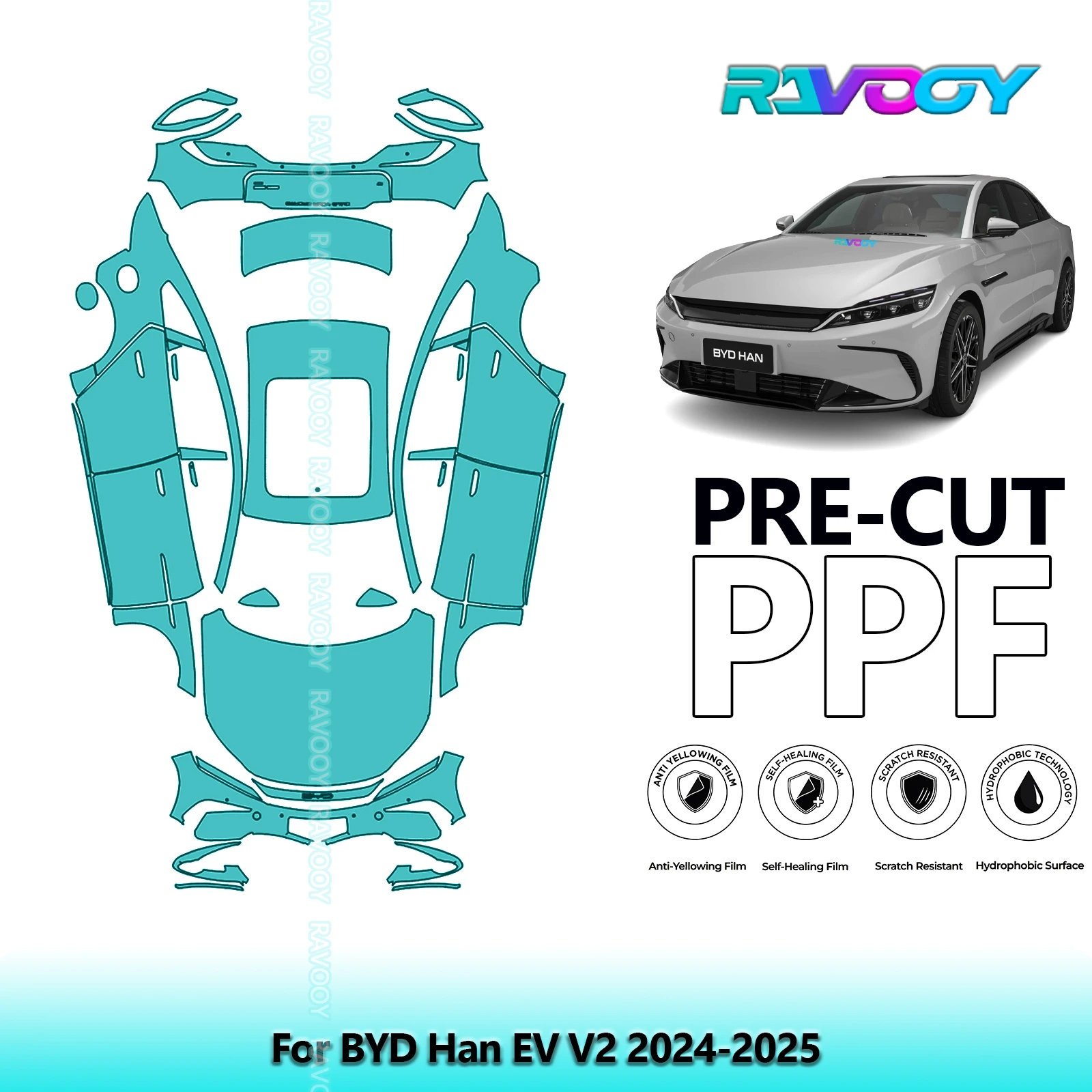 Precut Full-Body PPF Clear Bra for BYD Han EV 2024-25