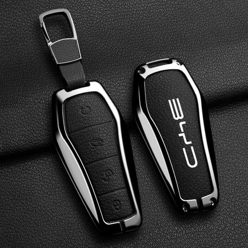 BYD Leather & Zinc Alloy Key Fob Cover – Fits Atto 3, Han