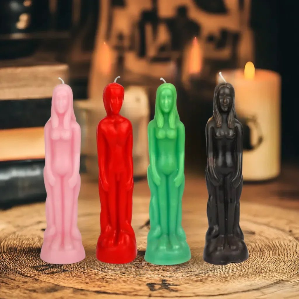 Black Ritual Figure Candle – Hoodoo Altar (Male/Female)