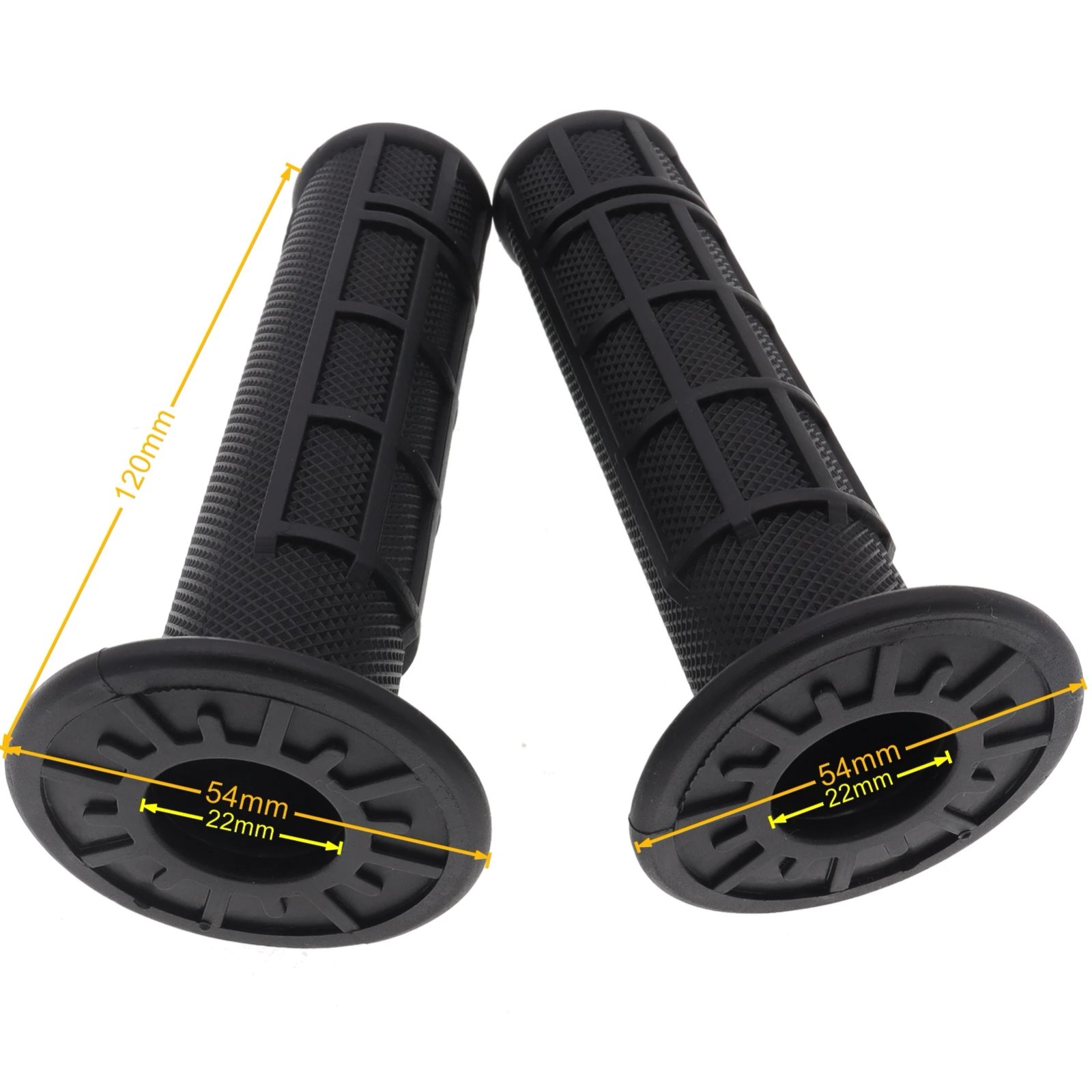 Pair 22mm (7/8in) Rubber Motorcycle & ATV Handlebar Grips