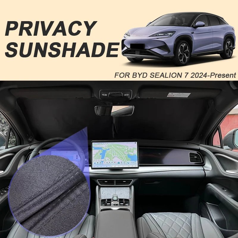 BYD Sealion 7 (2024+) Black Privacy Sunshade UV Shield