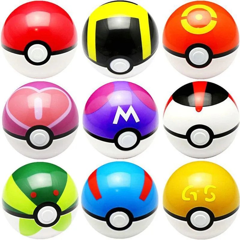 7cm Multicolor Pokemon Pokeball with 2-3cm Mini Figures