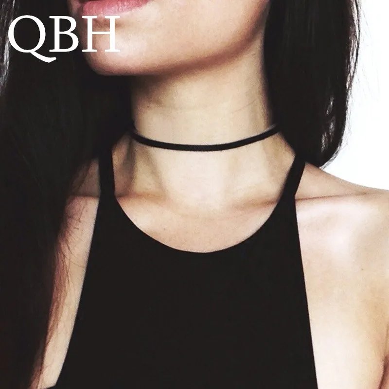 Black Leather & Velvet Choker – Gothic Punk