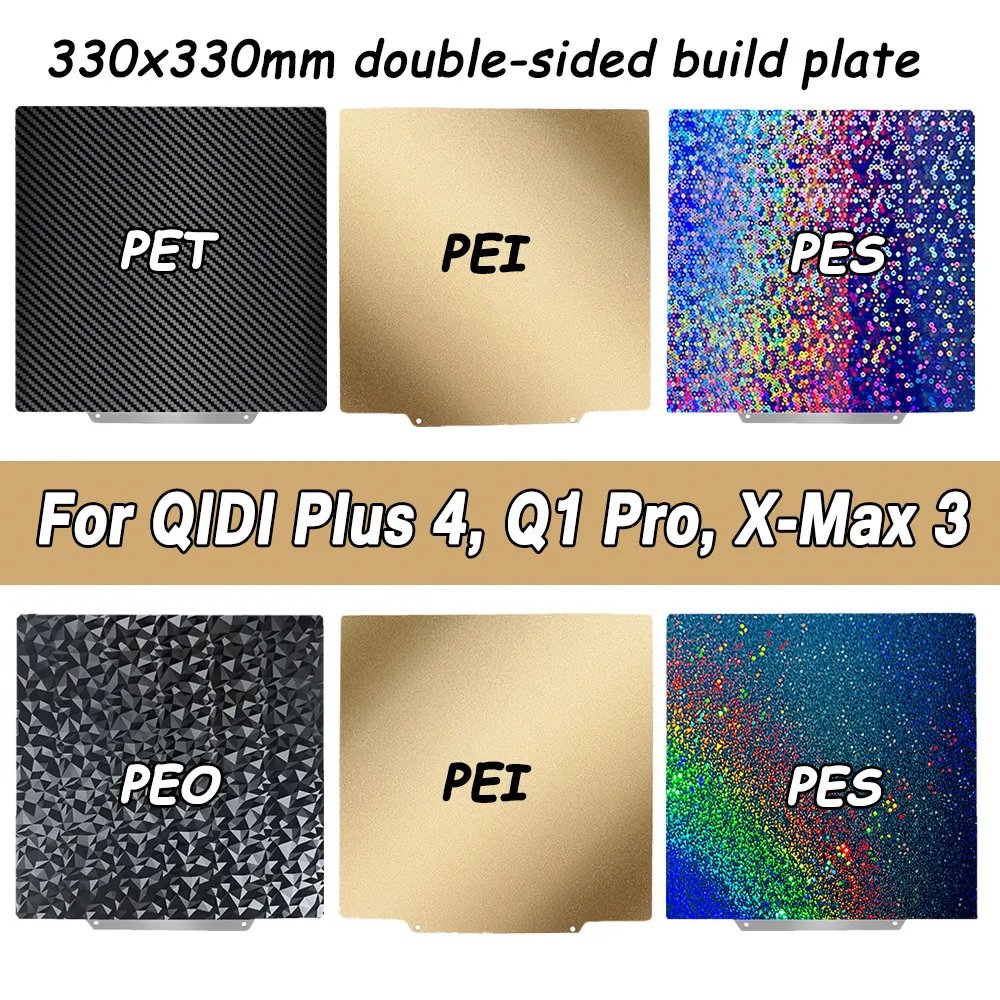 PEI Build Plate + Silicone Sock for QIDI Plus/X-Max/Q1Pro