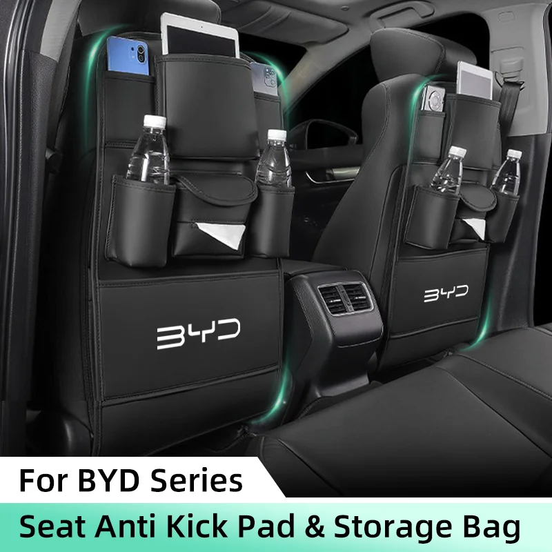 BYD Car Seat Back Organizer – Anti-Kick Pad & Cup Holder