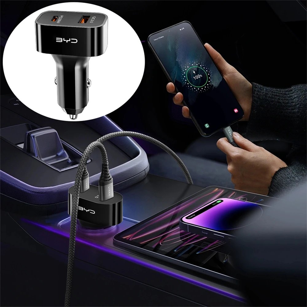 Fast USB Car Charger for BYD EVs (Dolphin, Seal, Han)