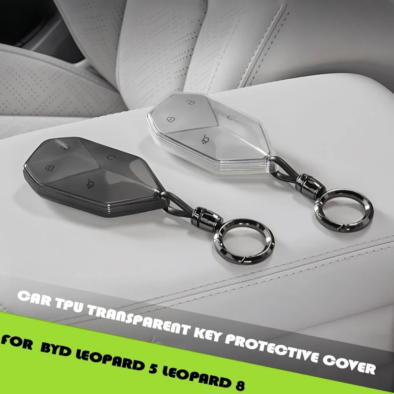 Transparent TPU Car Key Case for BYD Leopard 5/8 – Anti-Drop