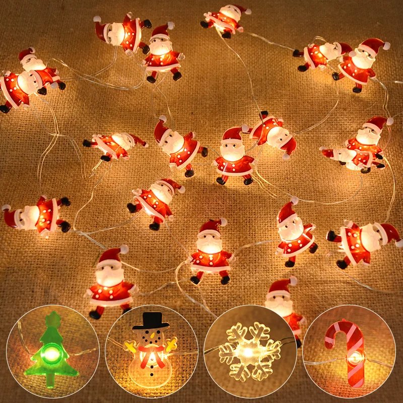 2m 20-LED Santa Snowflake Christmas Tree Lights