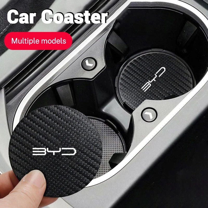 Carbon Fiber Car Cup Coaster for BYD