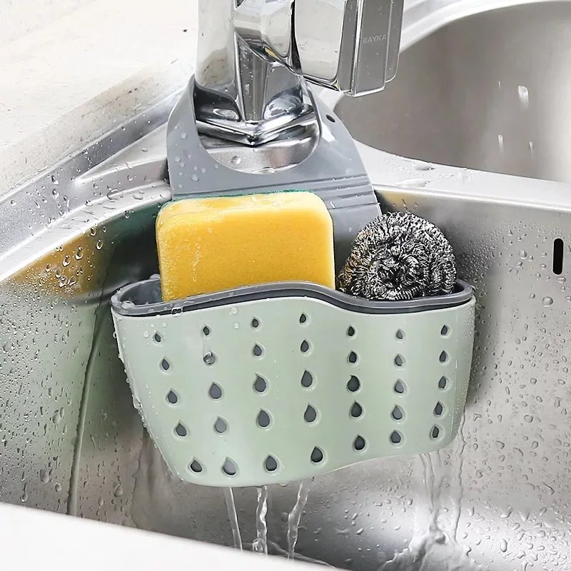 Adjustable Faucet-Mounted Sink Caddy – Soap & Sponge Basket