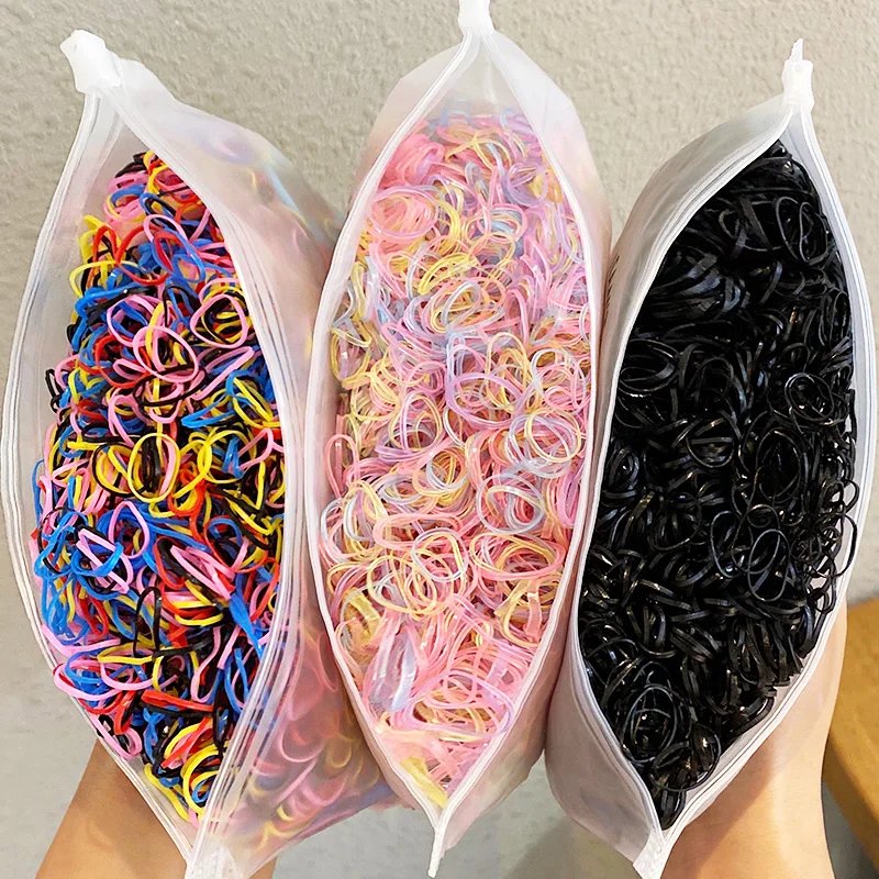 1000-Pack Colorful Mini Hair Ties for Girls