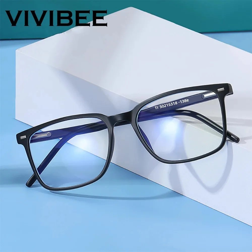 VIVIBEE Square Blue Light Blocking Glasses – TR90 Unisex