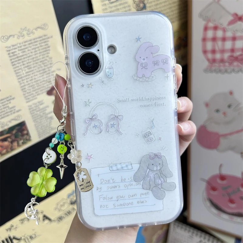 Y2K Korean Cute Rabbit Headphone Case for iPhone 11-17