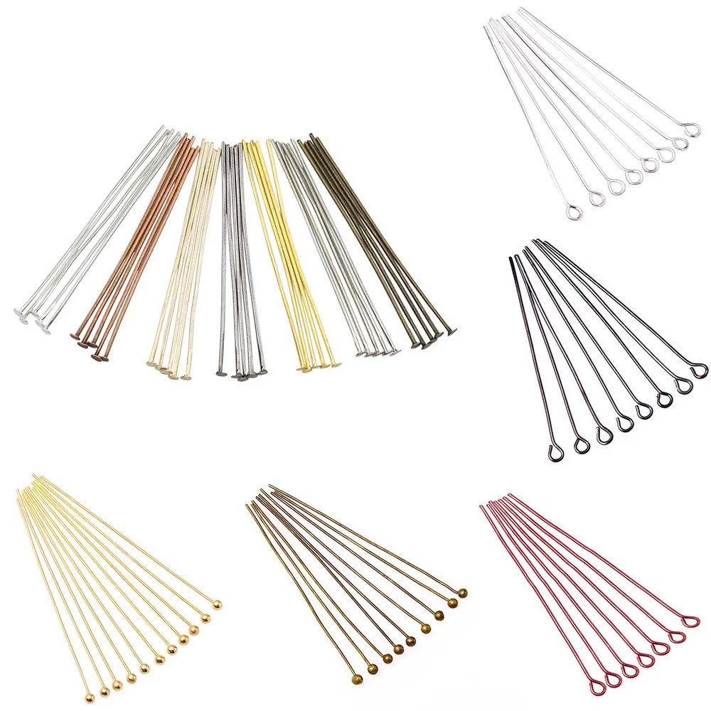 Gold-Plated Ball Head Pins for Jewelry 10-70mm (100-200pcs)