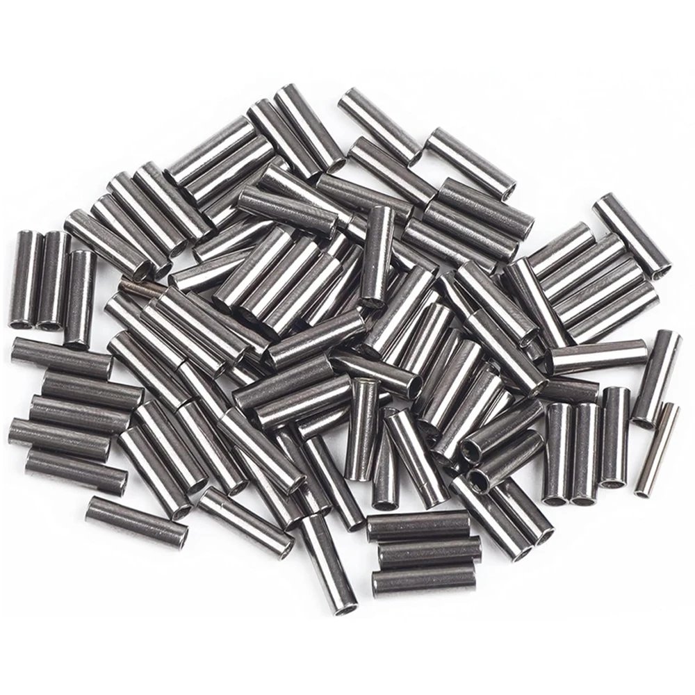 100pcs Copper Single-Barrel Crimp Sleeves for Fishing Line