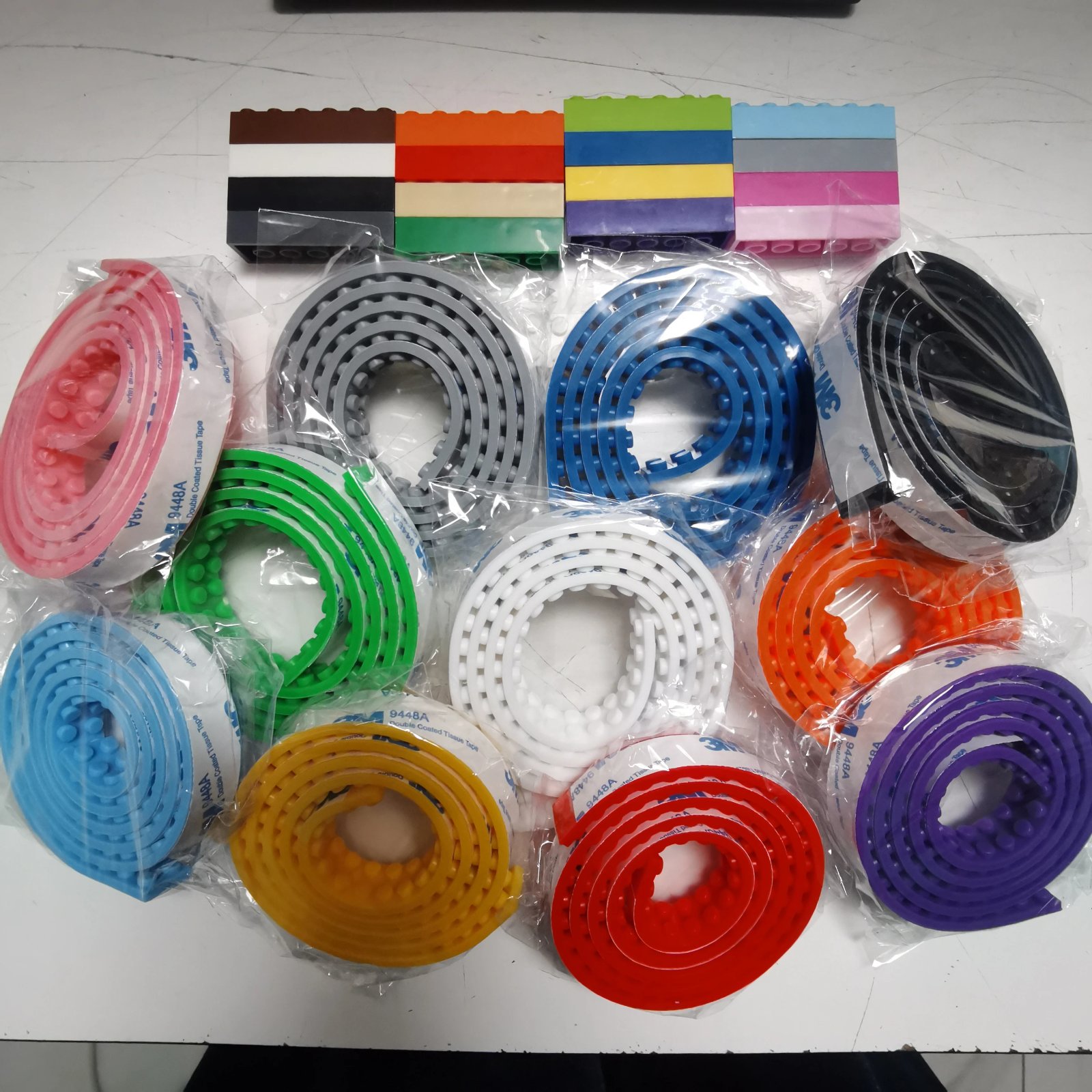 11-Color 92cm Adhesive Baseplate Tape Compatible with LEGO
