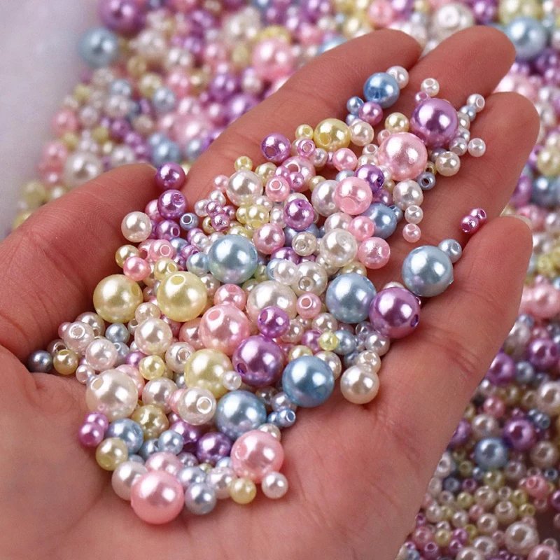 150pcs 3-8mm Colorful Imitation Pearl Beads for DIY Jewelry