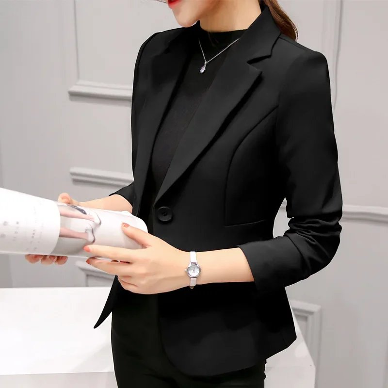 Women’s Formal Slim Notched Blazer with Pockets