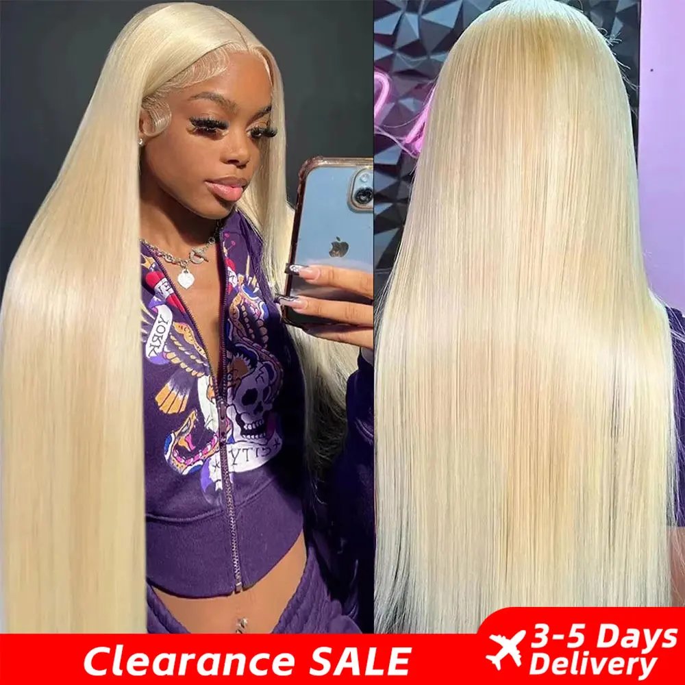 613 Blonde 13×6 Lace Frontal 40in Straight Human Hair Wig
