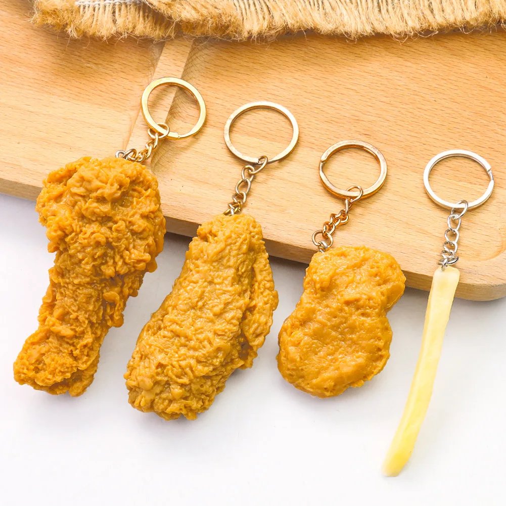 Fried Chicken Food Keychain – Fries, Drumstick & Nuggets