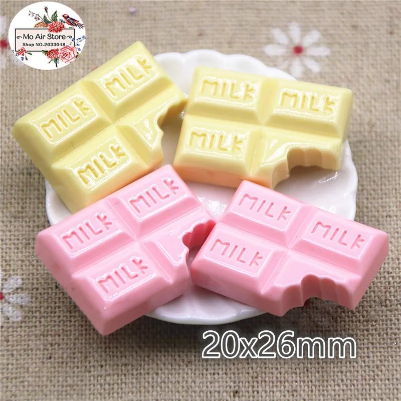 10pcs Cream Pink Resin Flatback Candy Cabochons 20x26mm