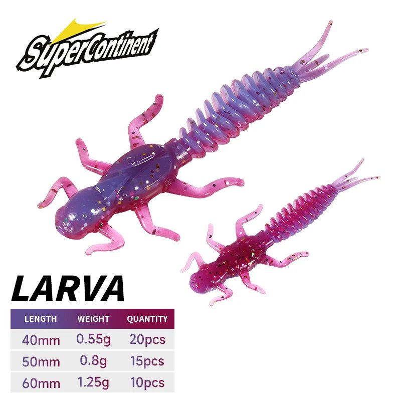 Silicone Larva Swimbait Worm 5/6cm Floating Freshwater
