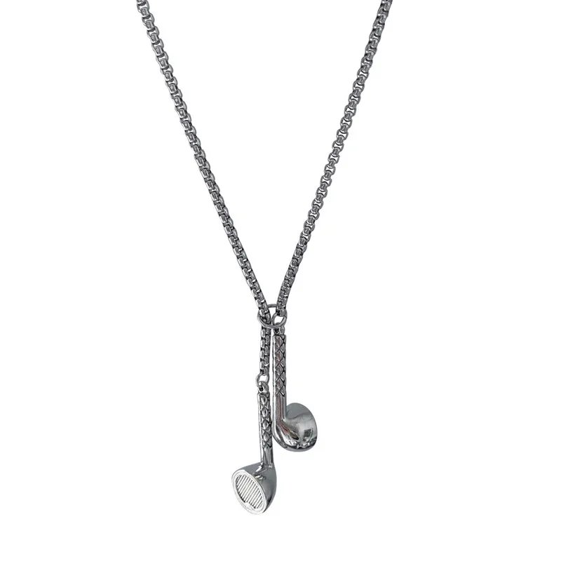 Unisex Hip Hop Metal Earphone Pendant Choker Necklace