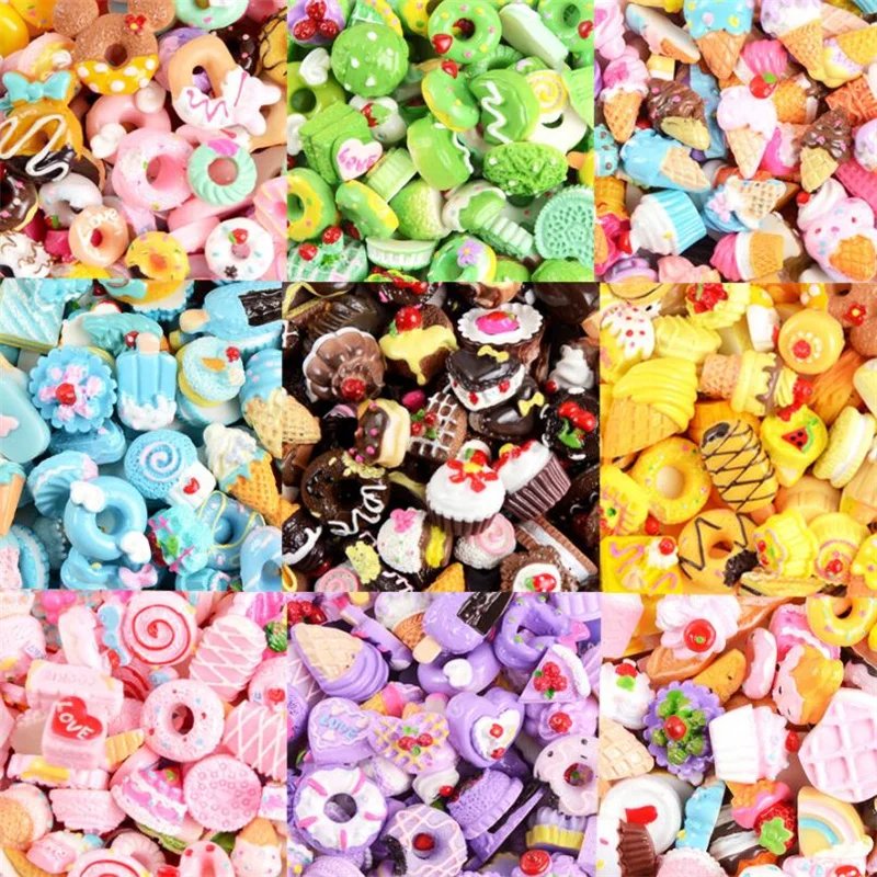 20pcs Candy Resin Flatback Cabochons for Jewelry & DIY
