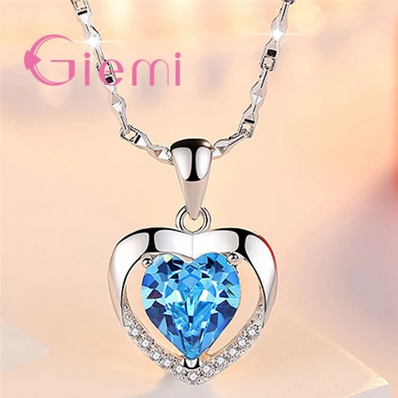 925 Sterling Silver Heart Pendant – Austrian Crystal
