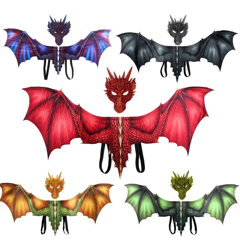 Adult Dragon Costume Mask & Wings | Halloween Cosplay