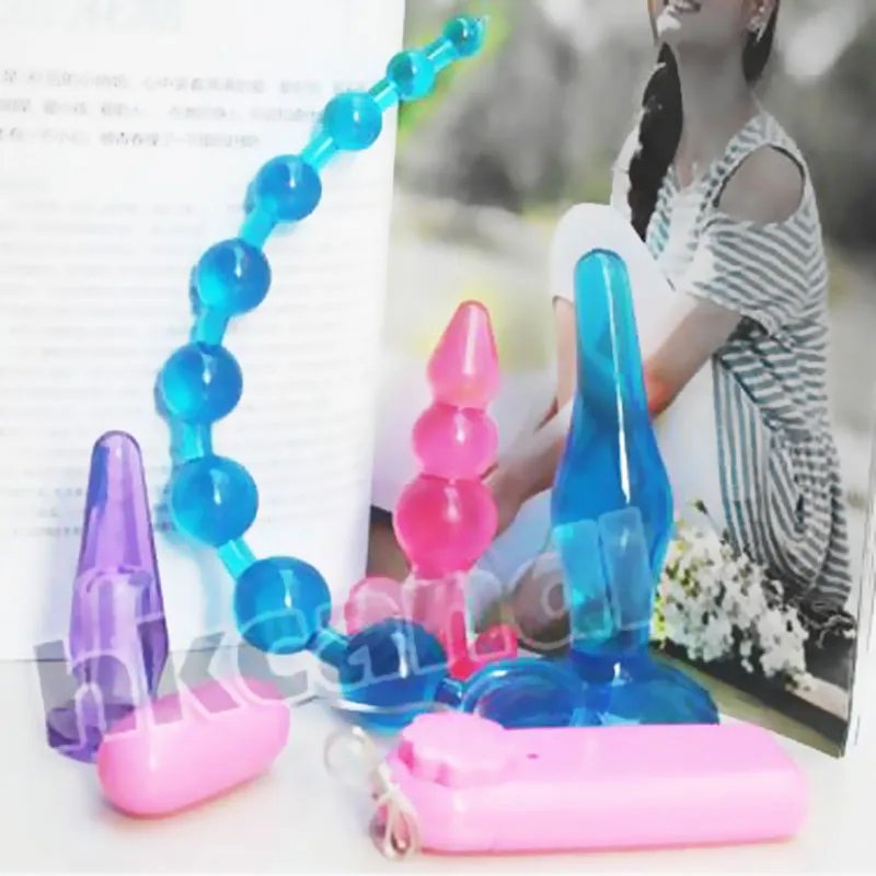 Silicone Waterproof Anal Vibrator & Beaded Butt Plug