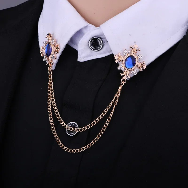 Women’s Crystal Cross Tassel Collar & Lapel Brooch