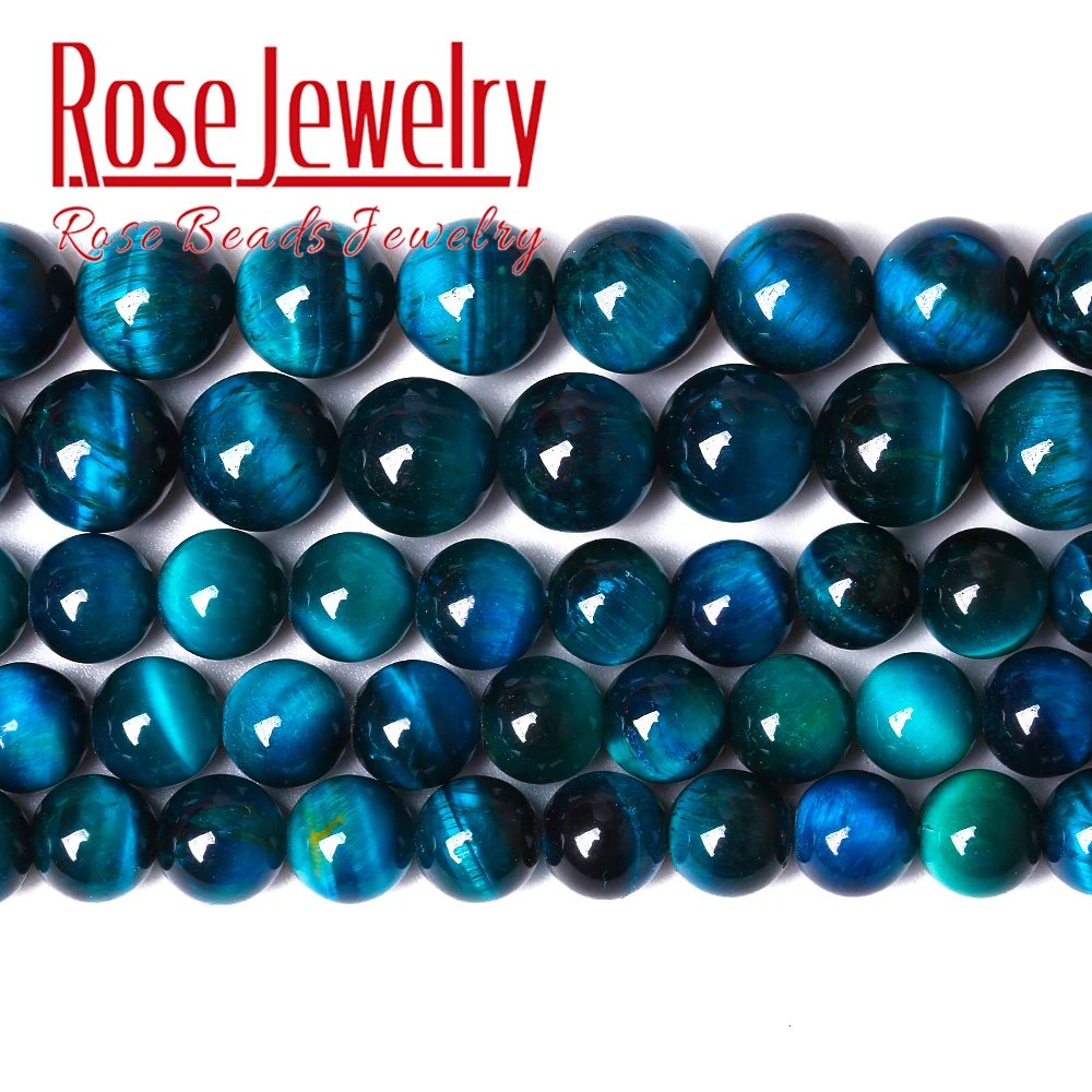 Premium Natural Blue Tiger Eye Beads 4-14mm 15in Strand