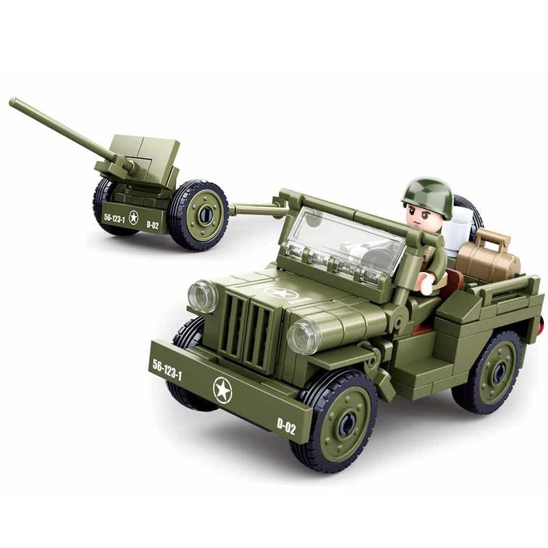 SLUBAN WWII Normandy Willys Jeep Building Set