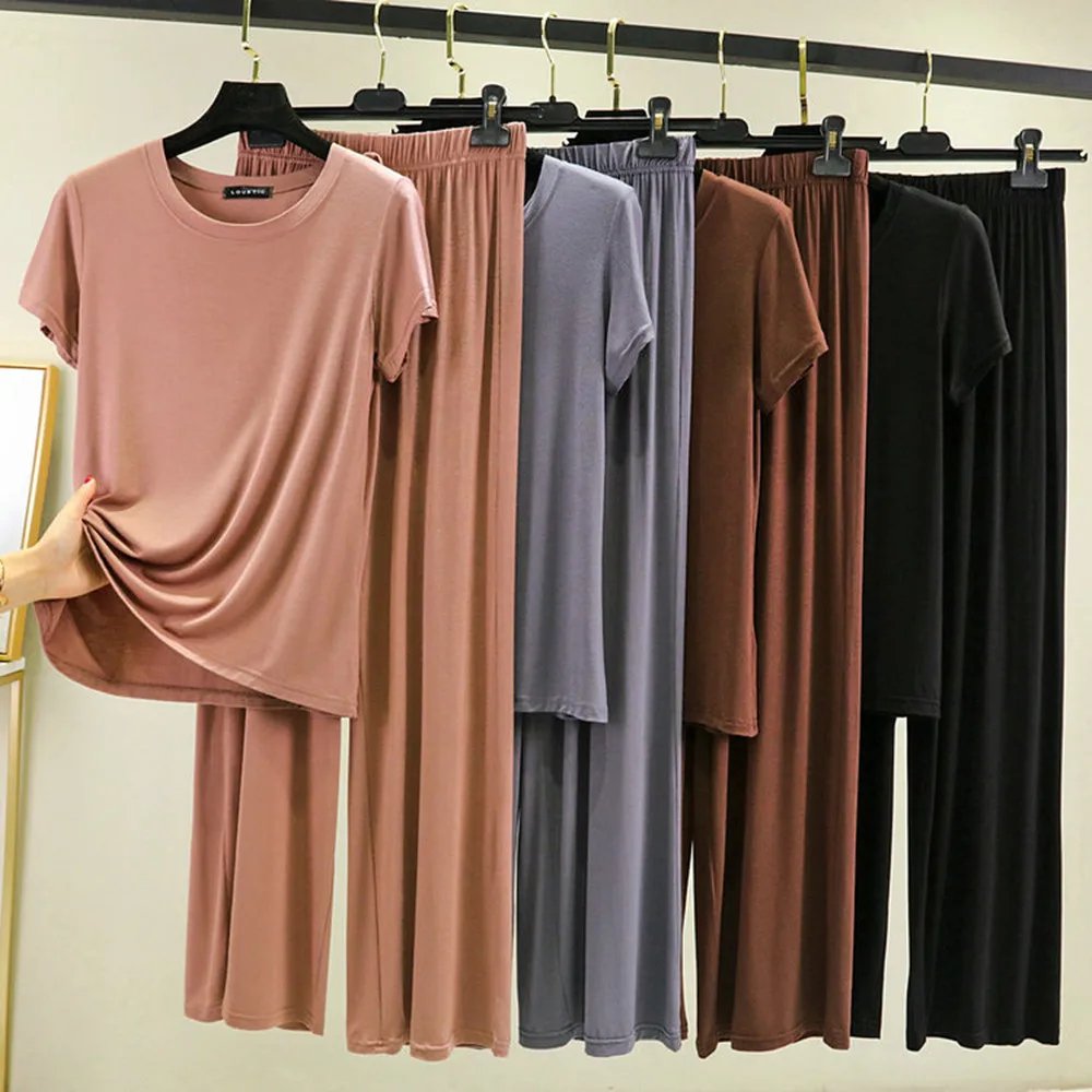 Women’s Cute Modal Pajama Set – Summer Short Sleeve M-XXL