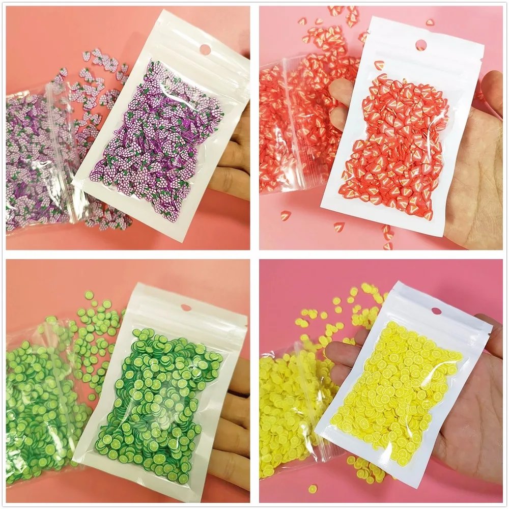 1000pc Crystal Fruit Slime Beads for Kids Clear Anti-Stress