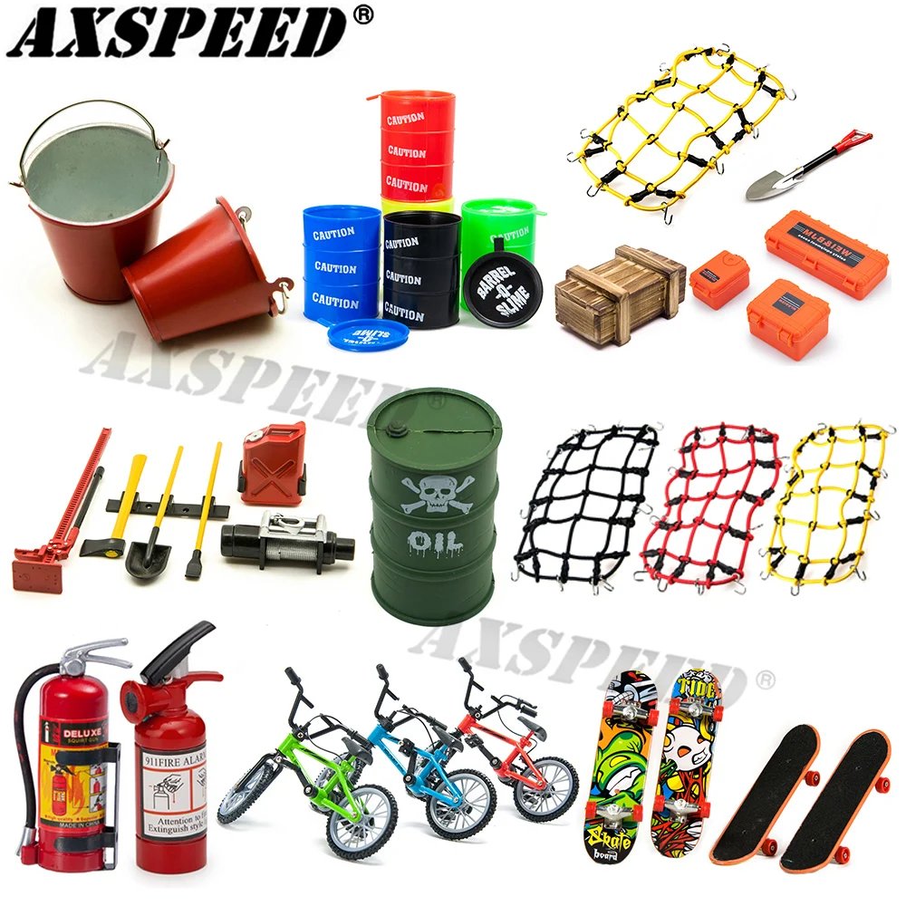 1/10 RC Crawler Kit – Shovel, Oil Drum & Fire Extinguisher