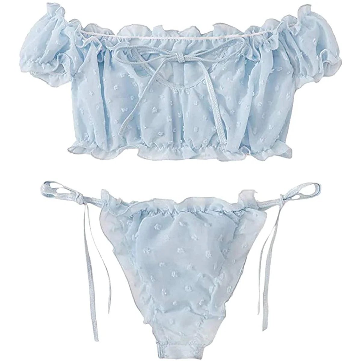 Women’s Off-Shoulder Lace-Up Bikini Set (2-Piece)