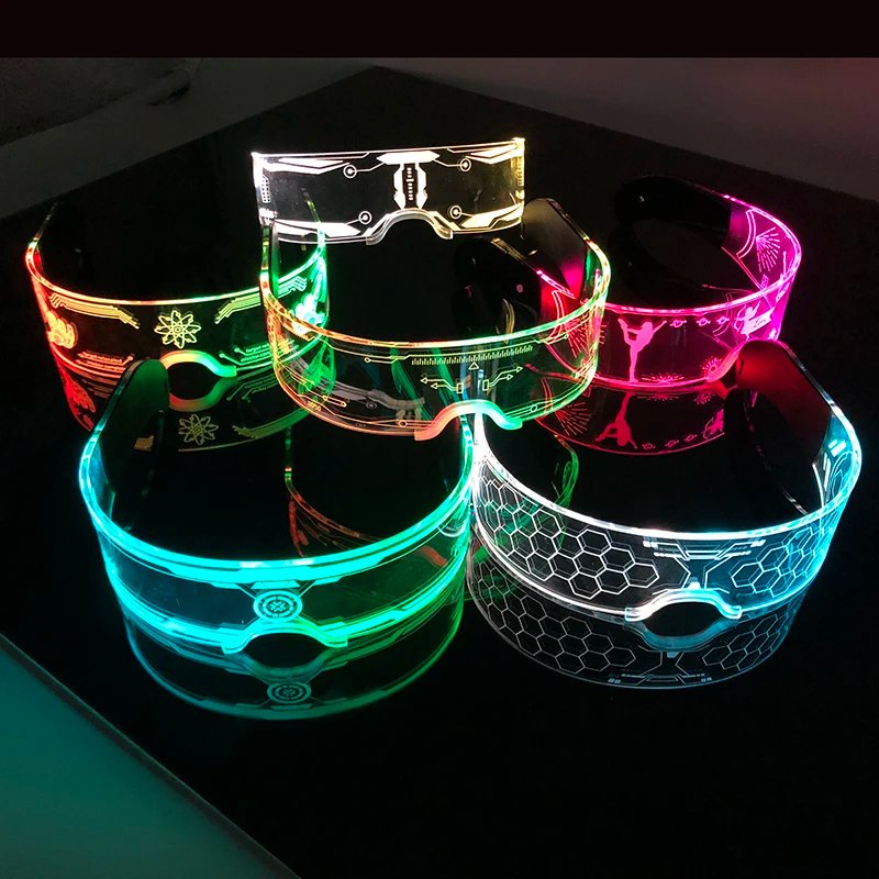 LED Light-Up Party Glasses – Colorful Flashing Neon