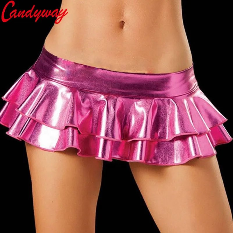 Women’s Sexy Latex Mini Skirt – Pole Clubwear, 7 Colors