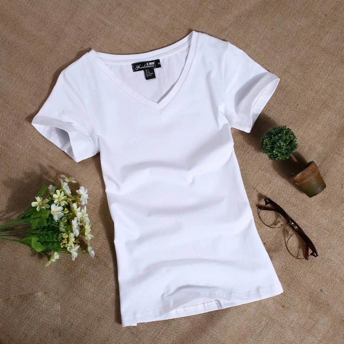 MRMT Women’s Slim Short Sleeve Solid Casual Tee