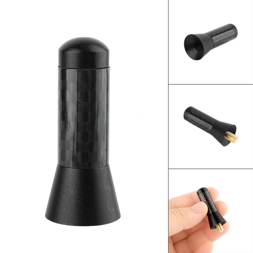 Universal 3.5cm Carbon Fiber Stubby Car Antenna – Black