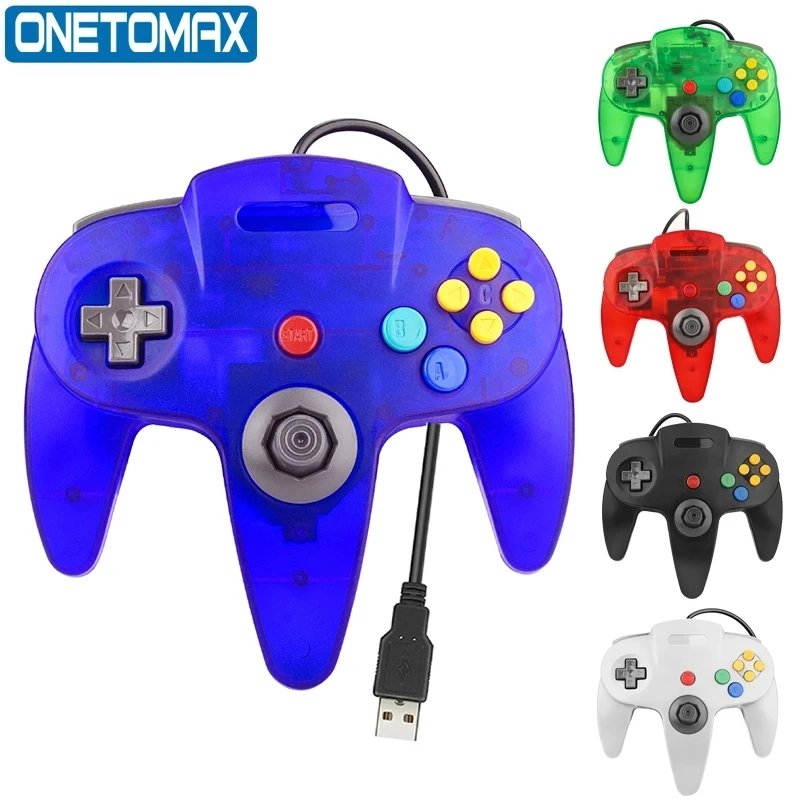 USB Wired Retro N64-Style Gamepad for PC & Mac