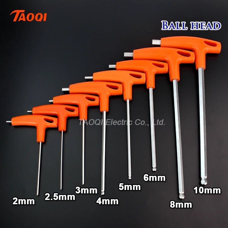 Universal 2–10mm Ball & Flat Head Allen Hex Key Set, Cr-V