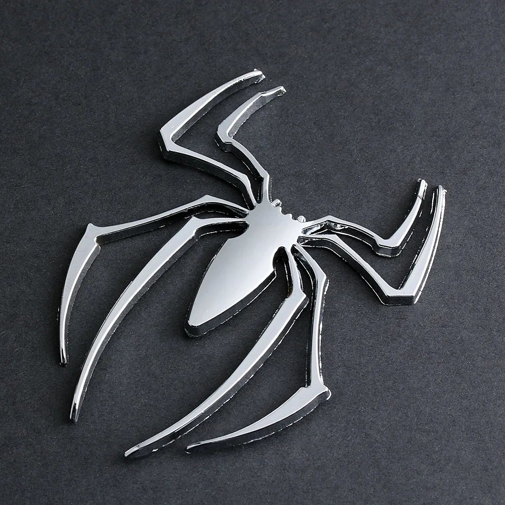 3D Chrome Spider Car Emblem – Metal Silver & Gold